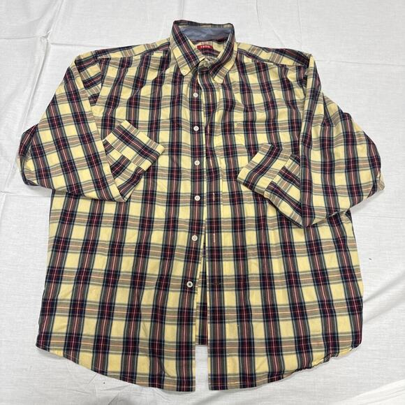 Orvis Other - IZOD XL Fall Colors Yellow Red Black LS Shirt Button Down Window Pane